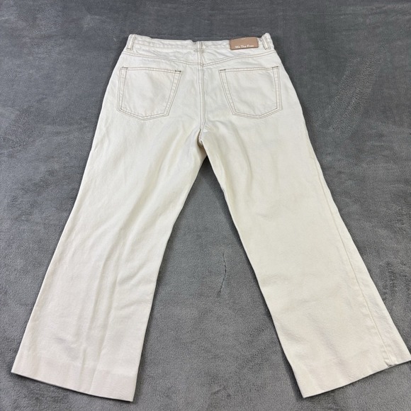 We The Free People Jeans Womens 30 Laurel Canyon Flare Ivory High Rise (Mended) - Picture 7 of 16